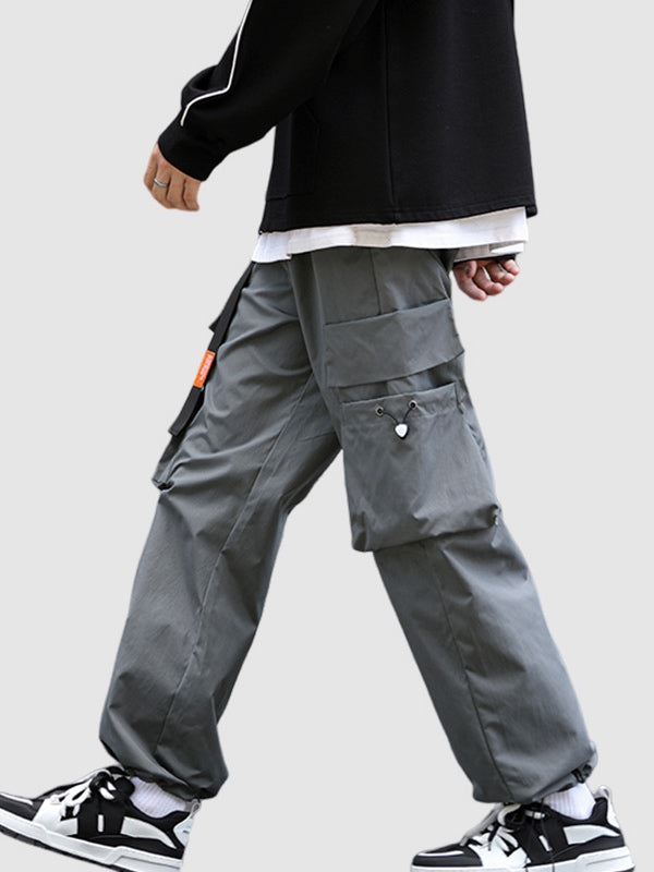 Men's Large Pocket Ribbon Casual Cargo Pants