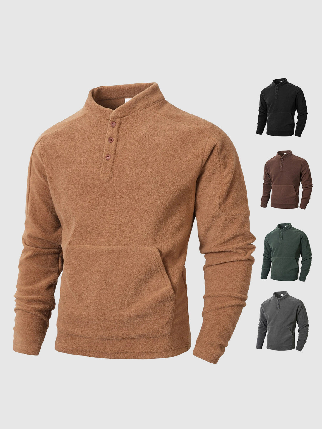 Men's slim-fit long-sleeved stand-up collar simple casual sweatshirt