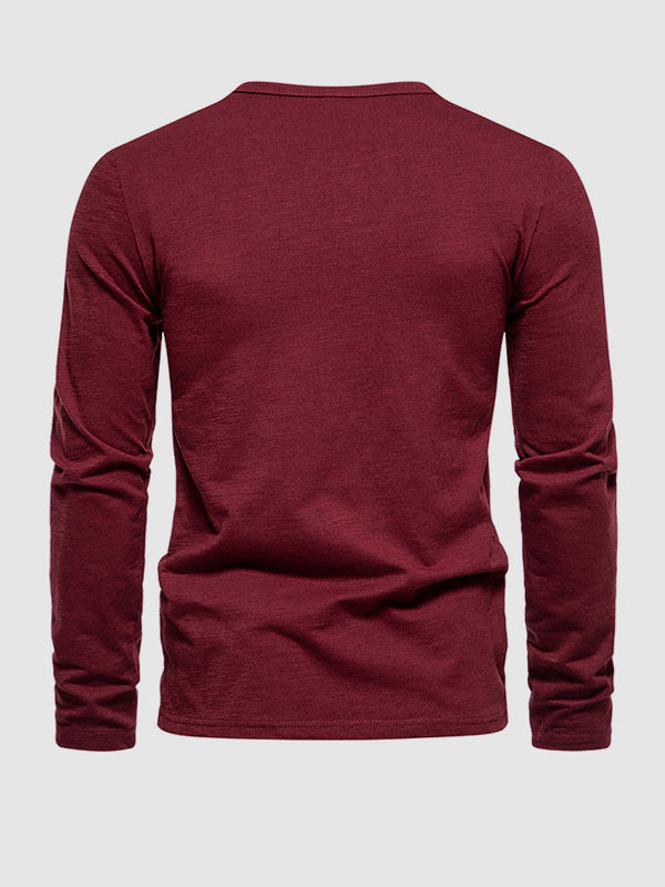 Men's Solid Color Basic Base Layer T-Shirt.