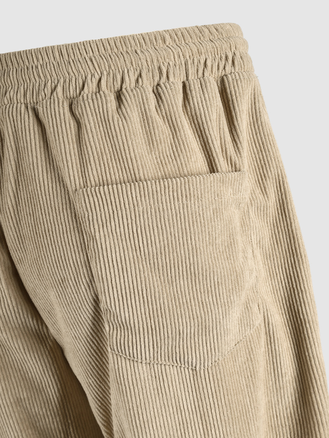 Men's Corduroy Solid Color Drawstring Casual Shorts