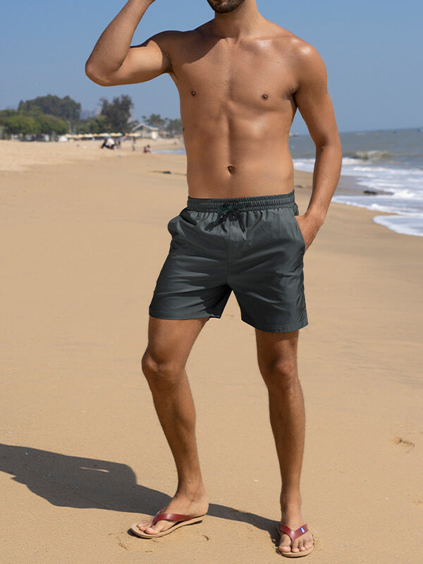 Men's Solid Color Casual Quick-Drying Beach Shorts