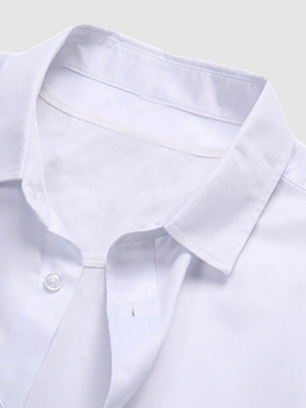 Men's Solid Color Business Casual Shirt