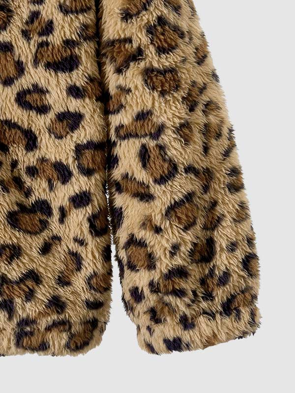 Men's Leopard Fleece Hooded Sweatshirt