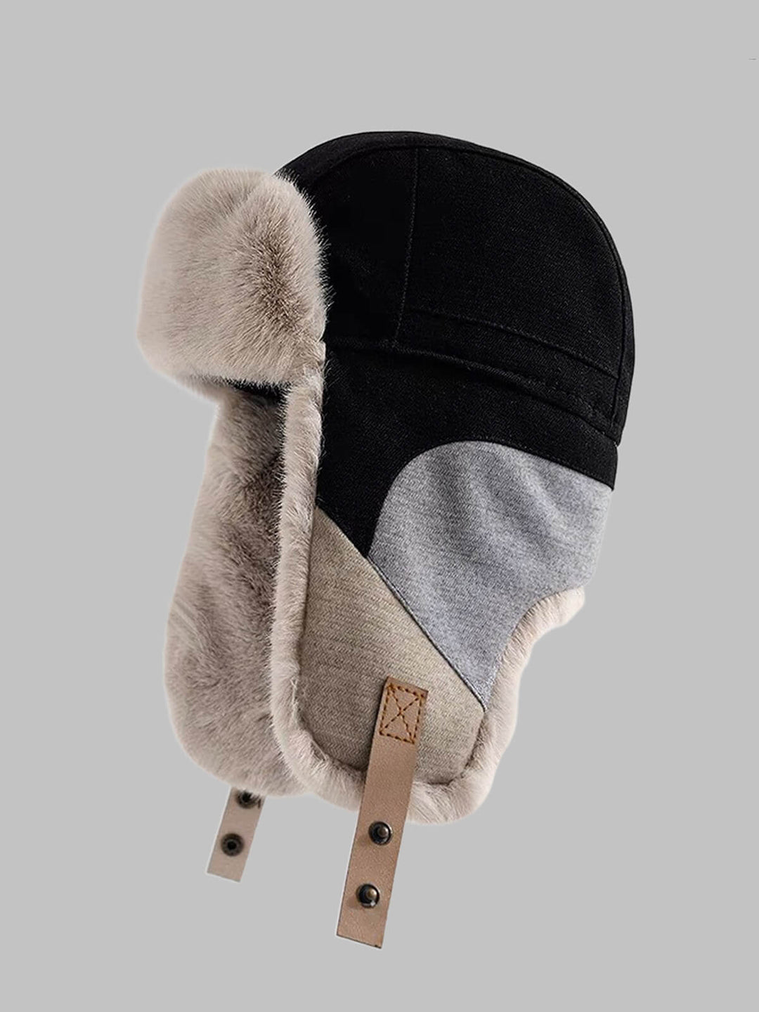 Men's Patchwork Windproof Warm Trooper Trapper Hat