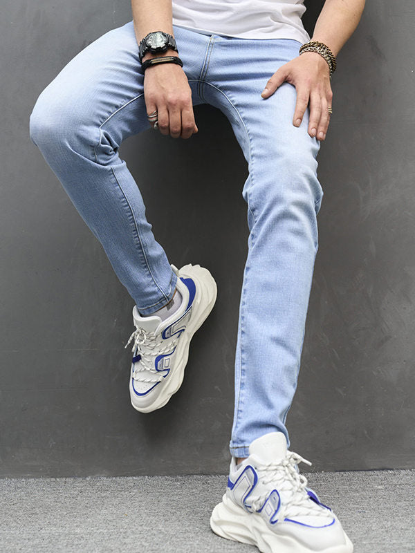 Light  Straight Leg Casual Jeans