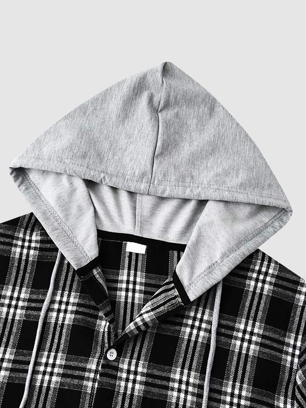 Men's Classic Plaid Hooded Thin Jacket