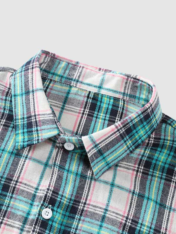 Men's versatile plaid wool blend casual long sleeve shirt