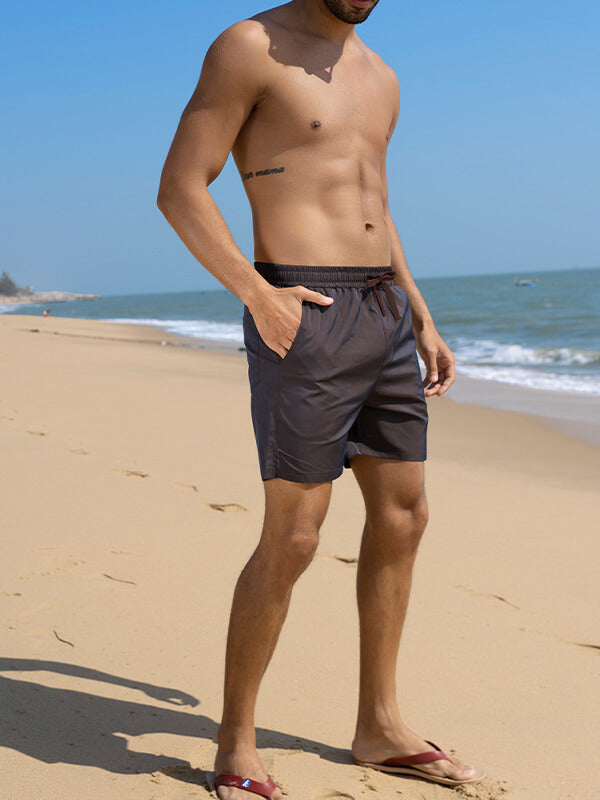 Men's Solid Color Casual Quick-Drying Beach Shorts