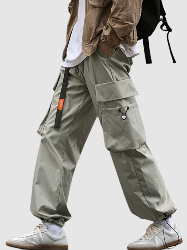 Men's Large Pocket Ribbon Casual Cargo Pants