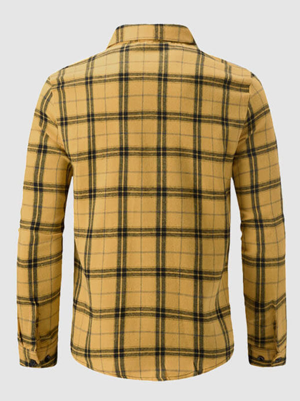 Men's Plaid Loose Fit Casual Long Sleeve Shirt