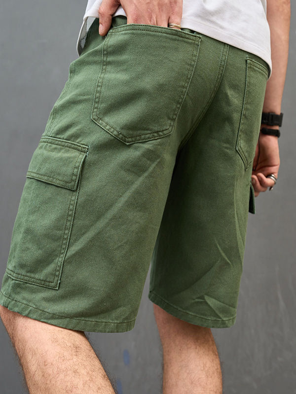 Mens loose fit denim fashion shorts