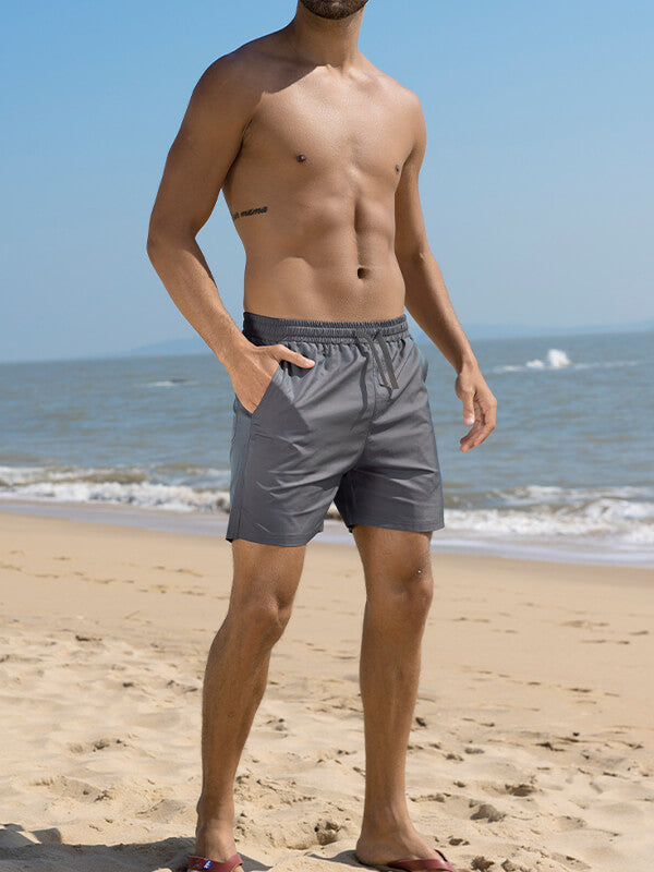 Men's Solid Color Casual Quick-Drying Beach Shorts