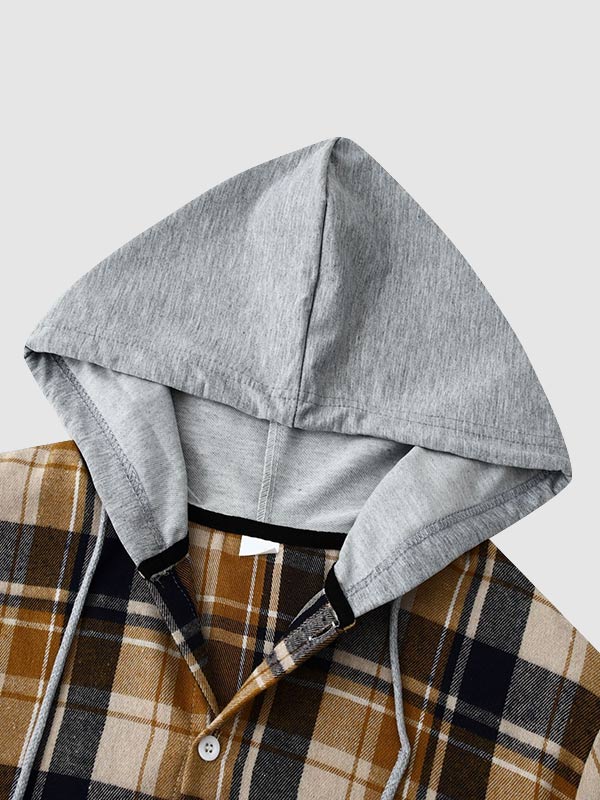 Men's Classic Plaid Hooded Thin Jacket