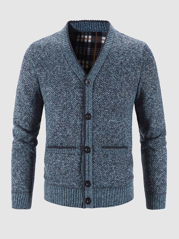 Men's thickened velvet casual sweater jacket