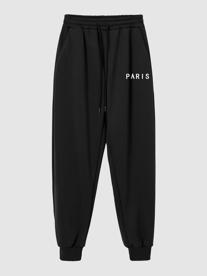 Men's "PARIS" letter print casual sweatpants