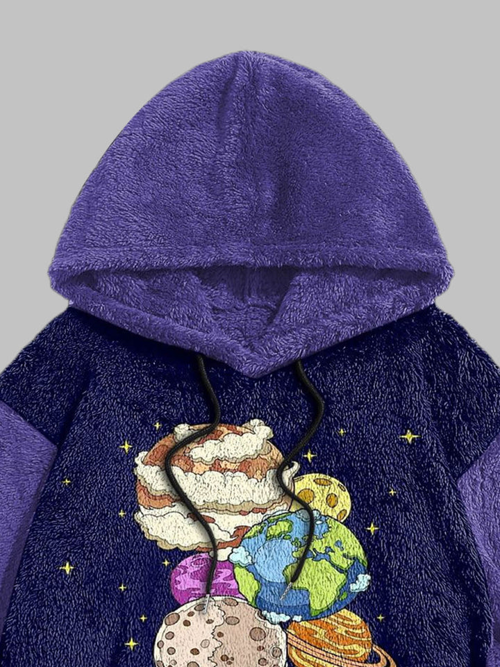 Men's astronaut print fleece hoodie