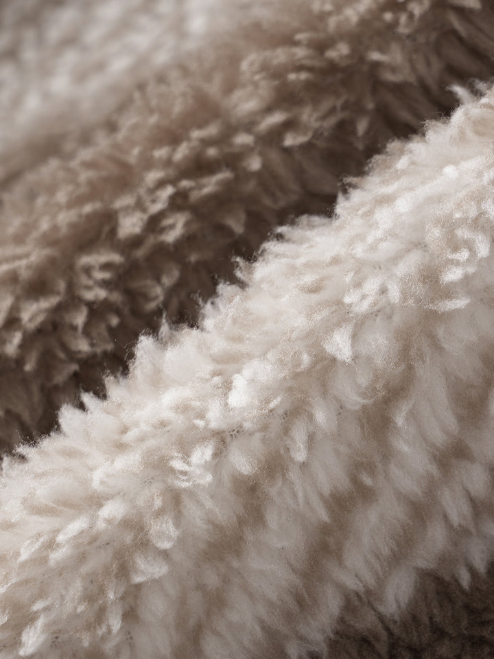 Men's Classic Plaid Fluffy Faux Fur Single Pocket Button Lapel Jacket