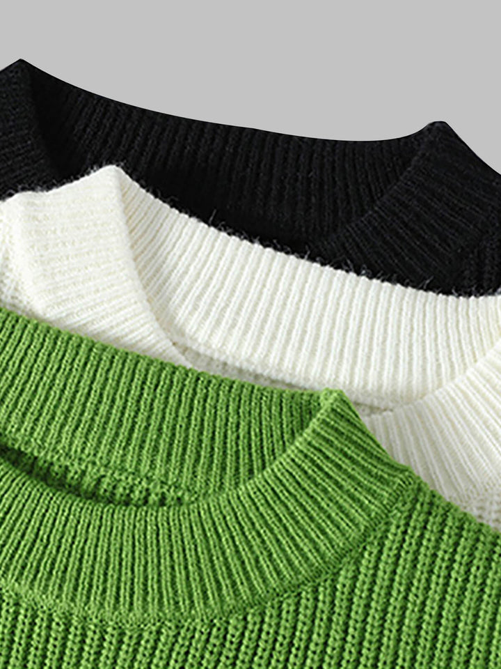 Men's Color-Block Trendy Loose Basic Sweater