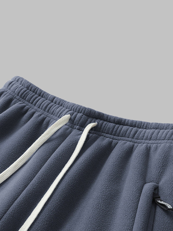 Men's Fleece-lined Thermal Drawstring Pocket Casual Pants