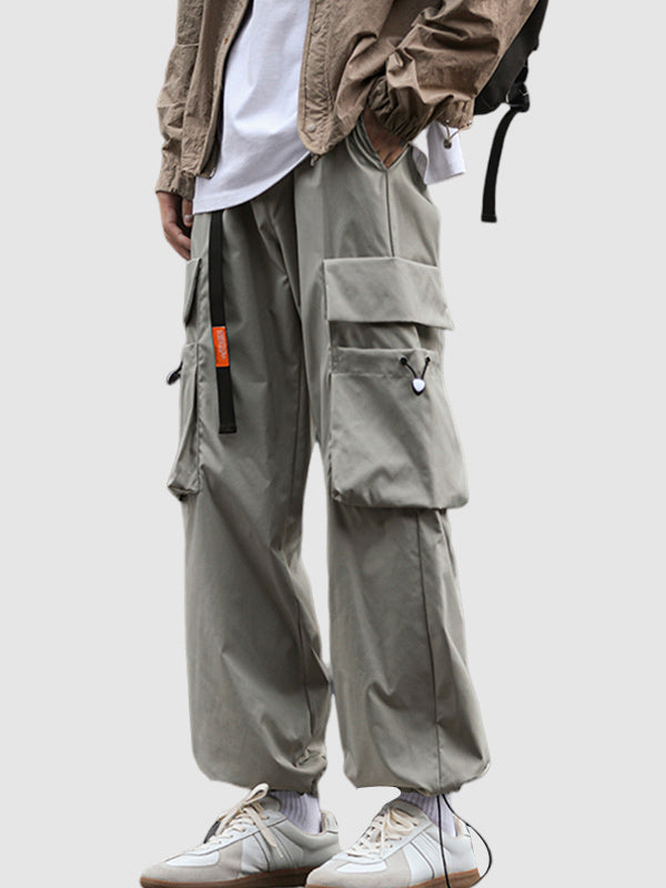 Men's Large Pocket Ribbon Casual Cargo Pants