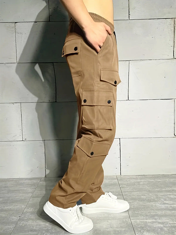 Men's Multi-Pocket Elastic Waist Casual Work Pants