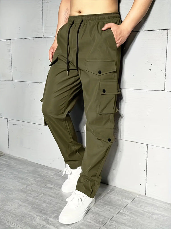 Men's Multi-Pocket Elastic Waist Casual Work Pants