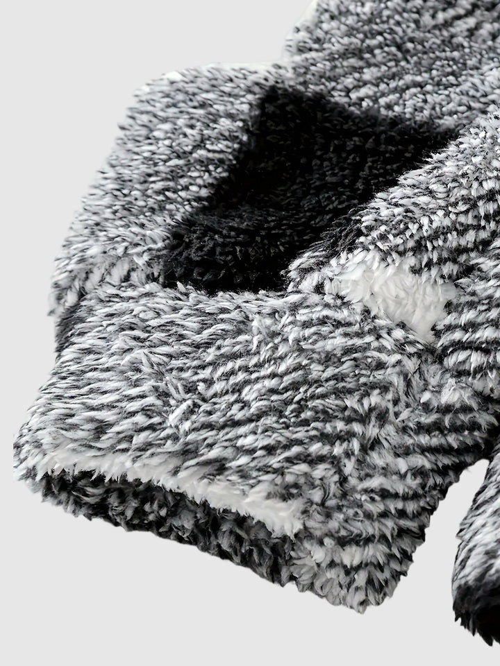 Men's Plaid Casual Fashion Fluffy Fleece Hoodie