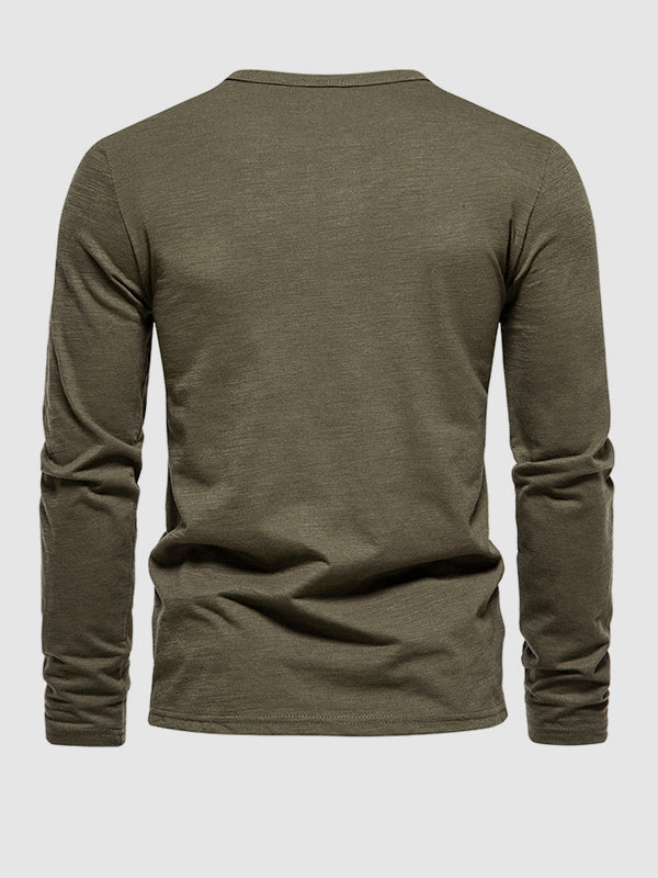 Men's Solid Color Basic Base Layer T-Shirt.