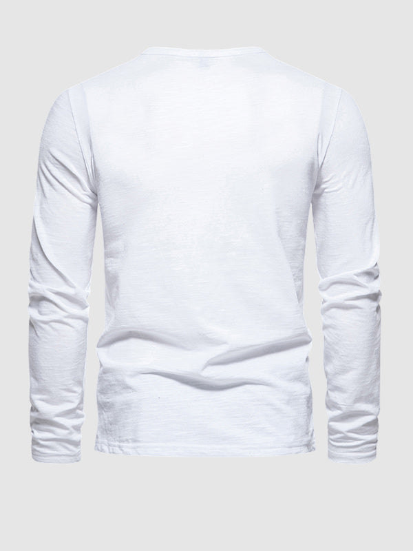 Men's Solid Color Basic Base Layer T-Shirt.