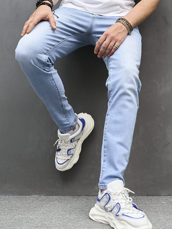 Light  Straight Leg Casual Jeans