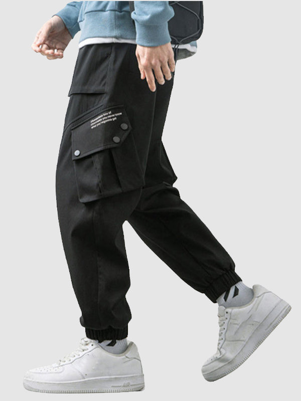 Men's multi-pocket drawstring cargo pants