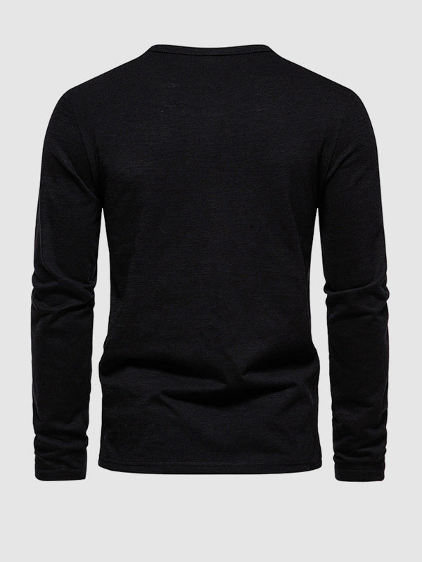 Men's Solid Color Basic Base Layer T-Shirt.