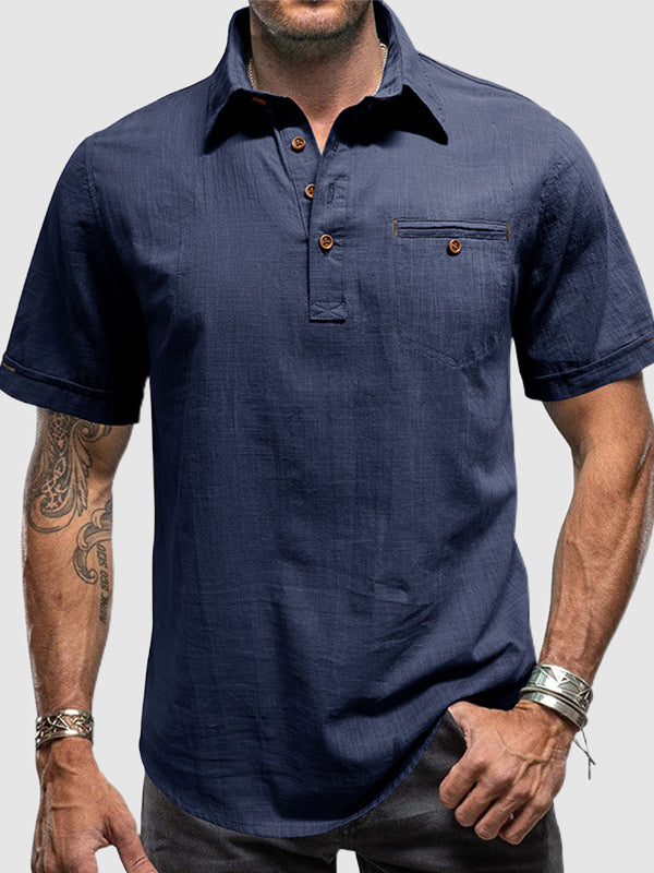 Men's Hawaiian beach casual lapel short-sleeved polo