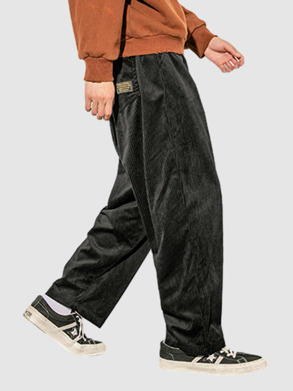 Men's Corduroy Loose Cargo Casual Pants