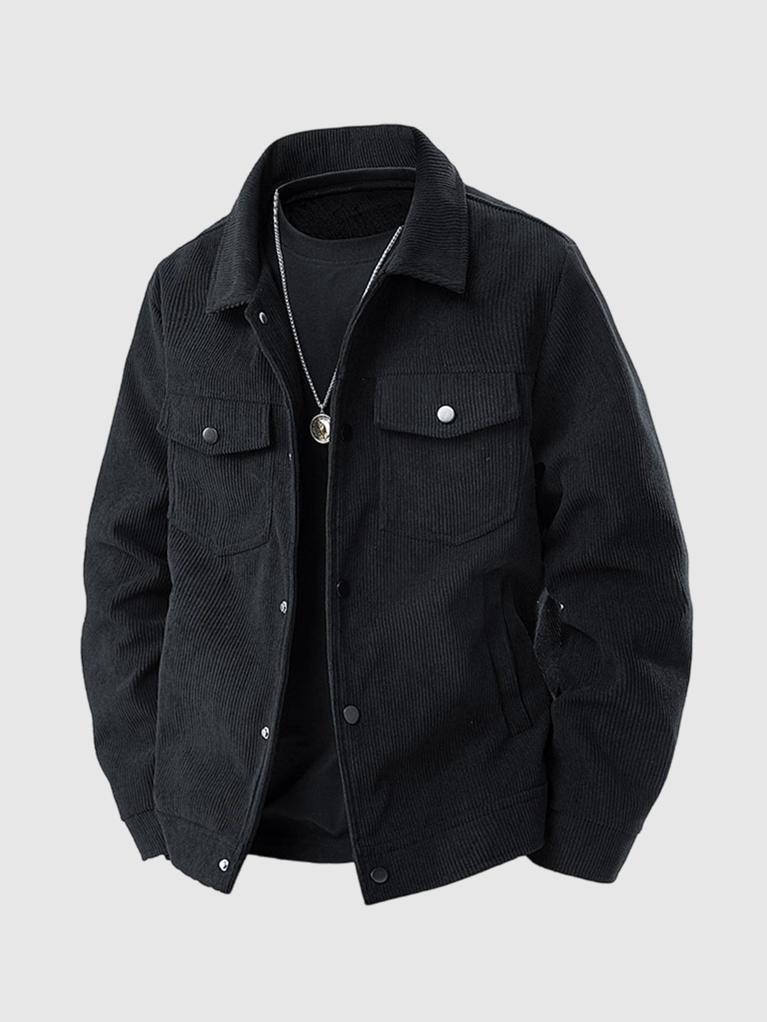 Men's corduroy versatile casual cargo jacket