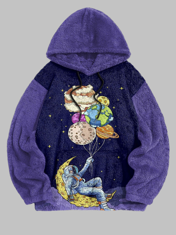 Men's astronaut print fleece hoodie