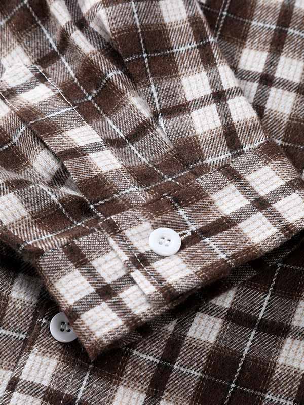 Men's casual plaid long-sleeved Blend Wool shirt