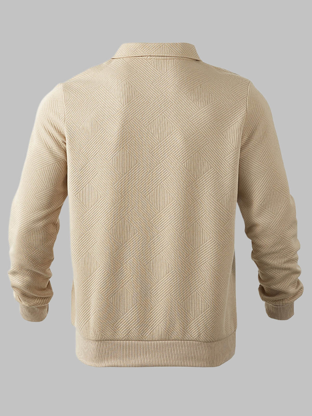 Men's Vintage Jacquard Half Zip Lapel Long Sleeve Sweatshirt