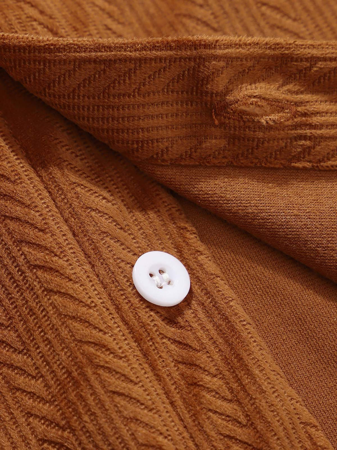 Men's corduroy geometric lapel button-down shirt