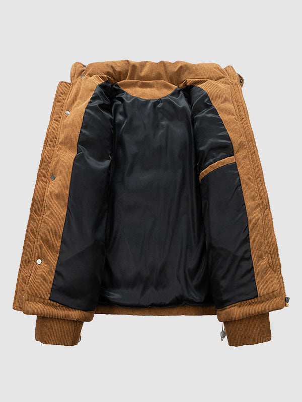 Men's corduroy thickened stand collar Puffer Jacket