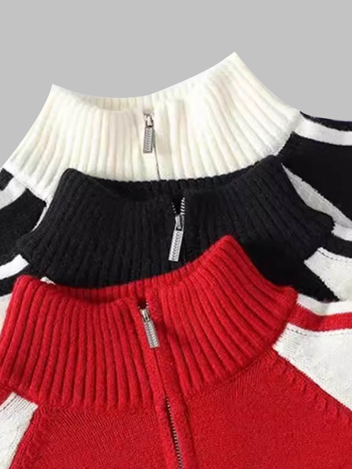 Men's Half-Zip Casual Loose Sweater