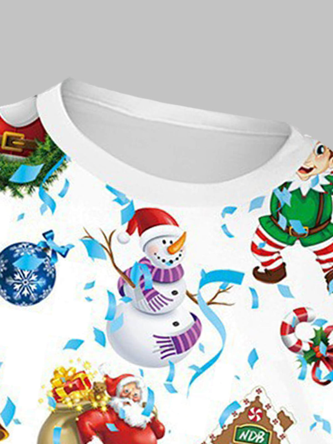 Men's Colorful Christmas Print Crew Neck T-shirt