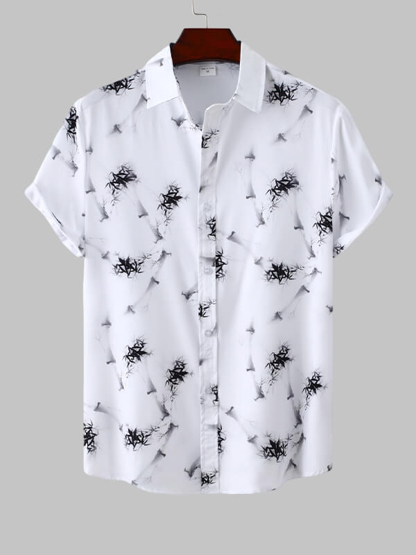 Men's Hawaiian Resort Style Floral Print Short Sleeve Shirt