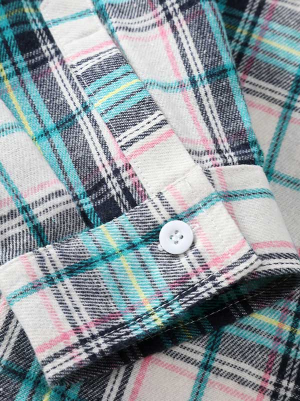 Men's versatile plaid wool blend casual long sleeve shirt