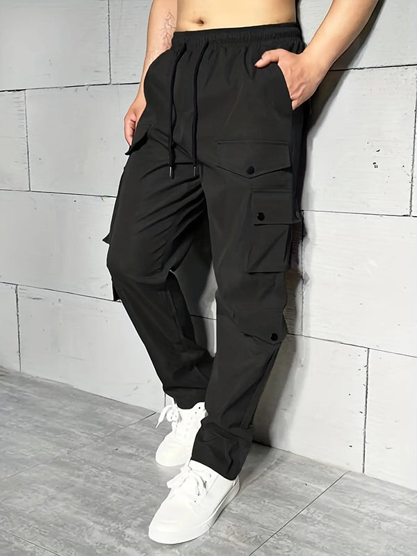 Men's Multi-Pocket Elastic Waist Casual Work Pants