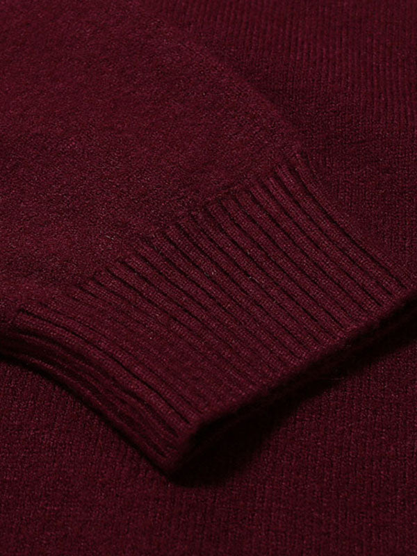 Men's Basic Solid Turtleneck Sweater red