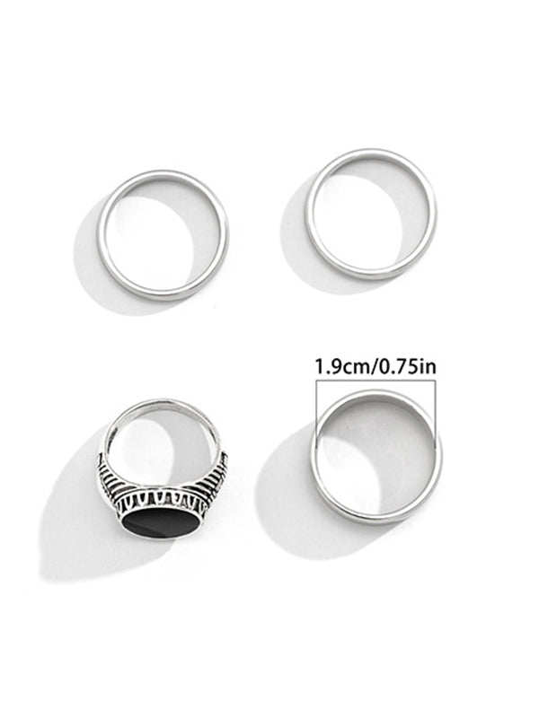 Simple fashion punk ring 4Pcs/set