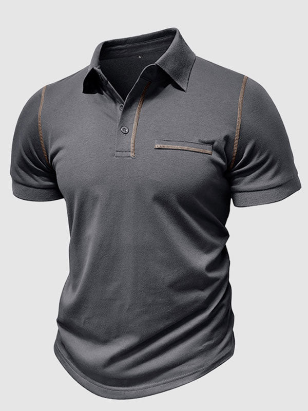 Men's business casual lapel short-sleeved polo