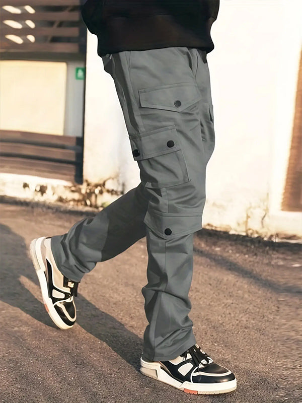 Men's Multi-Pocket Elastic Waist Casual Work Pants