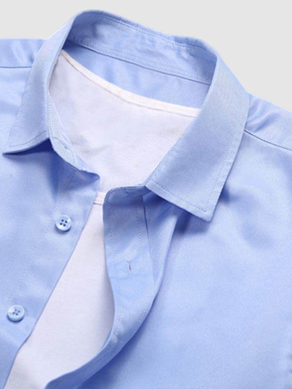 Men's Solid Color Business Casual Shirt